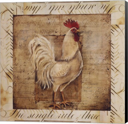 Framed Rustic Farmhouse Rooster I - special Print
