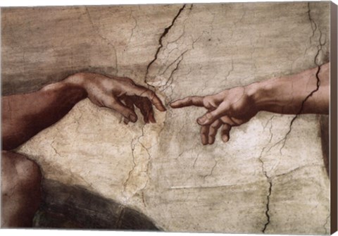 Framed Creation of Adam (hands detail) Print