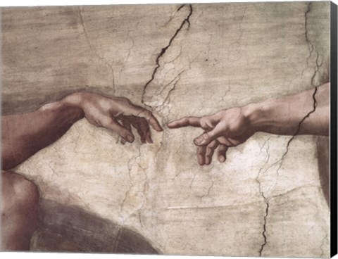 Framed Creation of Adam (hands detail) Print