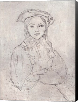 Framed Girl in Beret Print