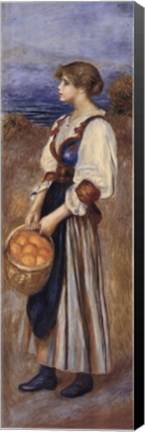 Framed Girl with a Basket of Oranges Print