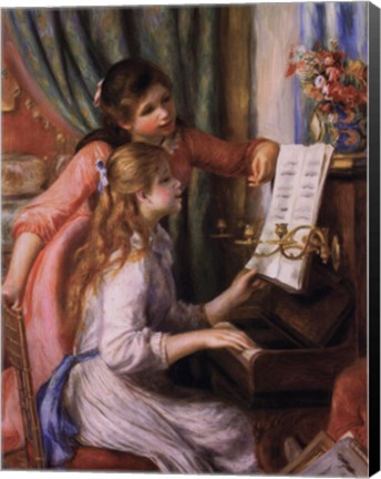 Framed Two Young Girls at the Piano Print