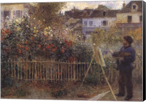 Framed Monet Painting in the Garden at Argenteuil, 1873 Print