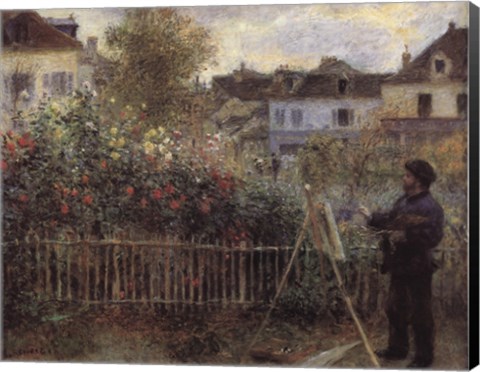 Framed Monet Painting in the Garden at Argenteuil, 1873 Print
