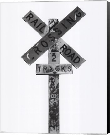 Framed Railroad Crossing Print