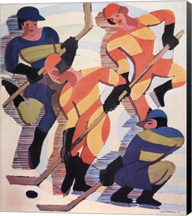 Framed Hockey Players Print