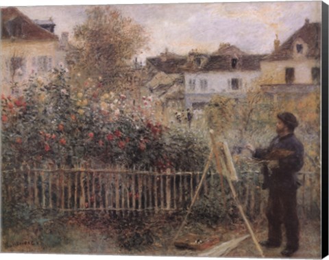 Framed Monet Painting in his Garden at Argenteuil, c.1873 Print