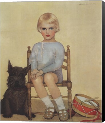 Framed Boy with Dog Print