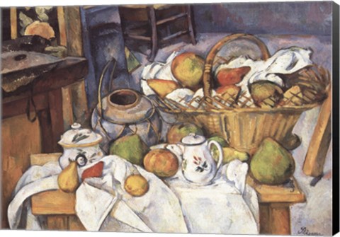 Framed Still Life with Fruit Basket Print