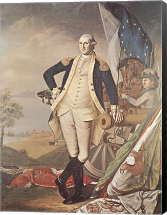 Framed Washington At Yorktown Print