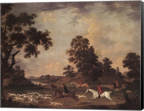 Framed Fox Hunting in Full Cry Print