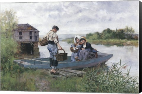 Framed Picnic on the River Print