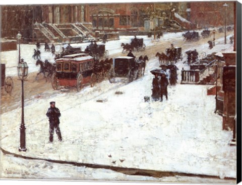 Framed Fifth Avenue in Winter Print