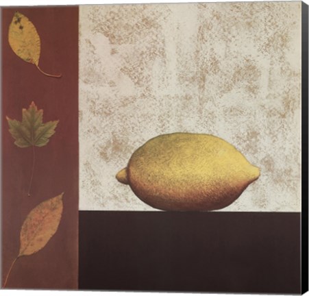 Framed Lemon and Leaves Print