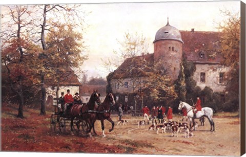 Framed Arriving for the Hunt Print