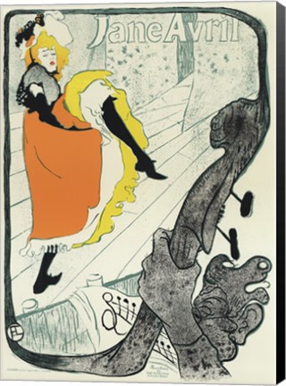 Framed Jane Avril (with border) Print