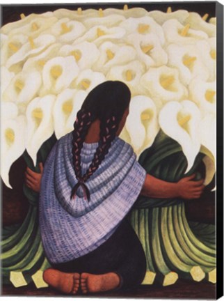 Framed Flower Seller Print