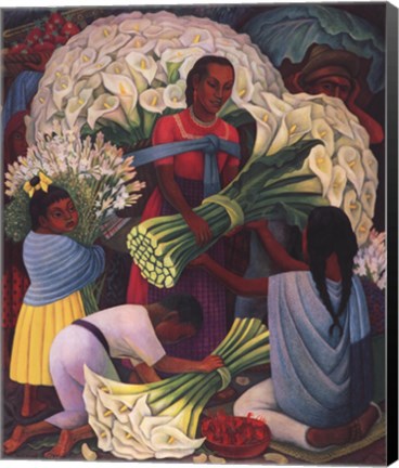 Framed Flower Vendor Print