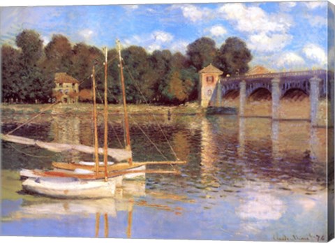 Framed Bridge at Argenteuil Print