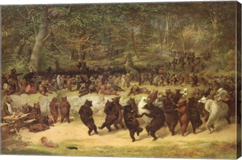 Framed Bear Dance, c.1870 Print