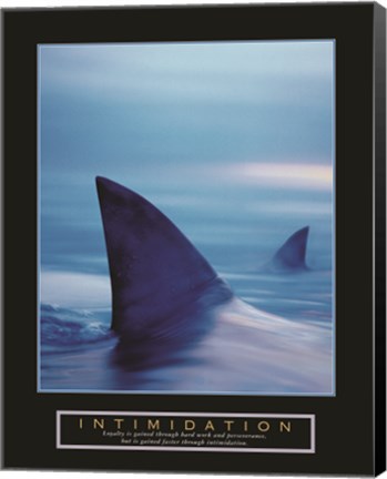 Framed Intimidation - Sharks Print