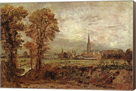 Framed Salisbury Cathedral from the Meadow Print