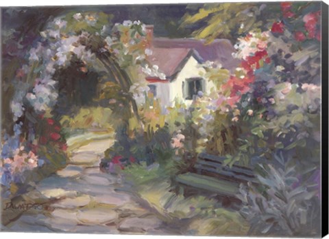 Framed Garden Bench Print