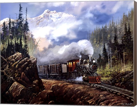 Framed Full Steam to Placerville Print