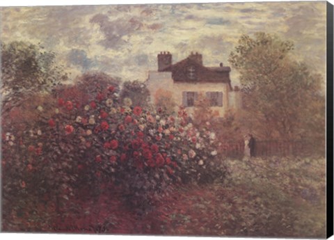 Framed Artist's Garden in Argenteuil (A Corner of the Garden with Dahlias), c.1873 Print