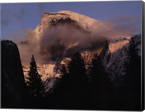 Framed Half Dome, Winter Sunset, Yosemite Print