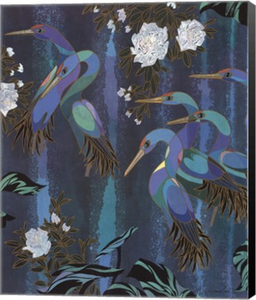 Framed Cranes in Paradise II Print