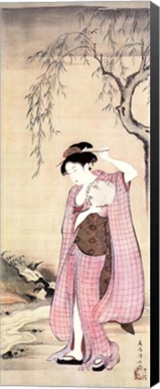 Framed Girl Under a Willow Print