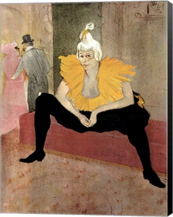 Framed Seated Clown Print