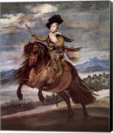 Framed Prince Balthazar-Carlos on a Pony Print