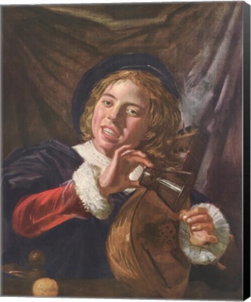 Framed Boy with a Lute Print