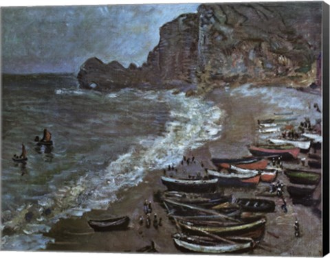 Framed Boats on Beach, Etrat Print