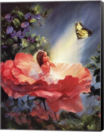 Framed Golden Butterfly Print