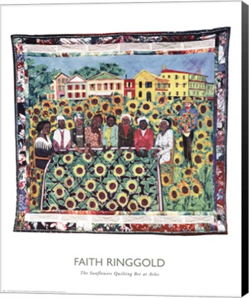 Framed Sunflowers Quilting Bee At Arles Print