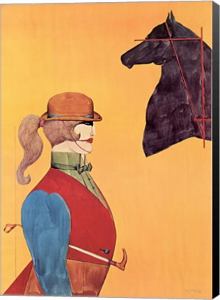 Framed Girl in Riding Habit Print