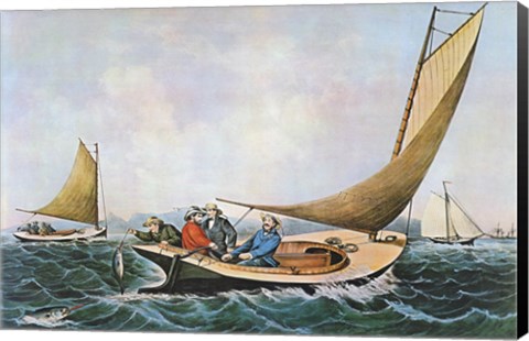 Framed Trolling for Bluefish Print