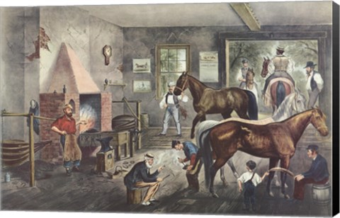 Framed Trotting Cracks the Forge Print