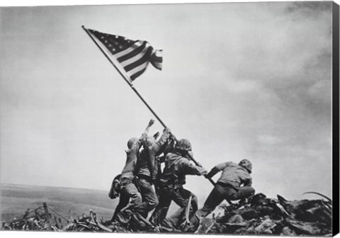 Framed Flag Raising on Iwo Jima, February 23, 1945 Print