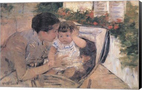 Framed Susan Comforting the Baby Print