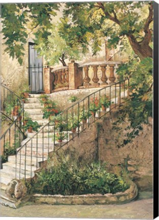 Framed Courtyard in Provence Print