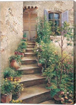 Framed Stairway in Provence Print