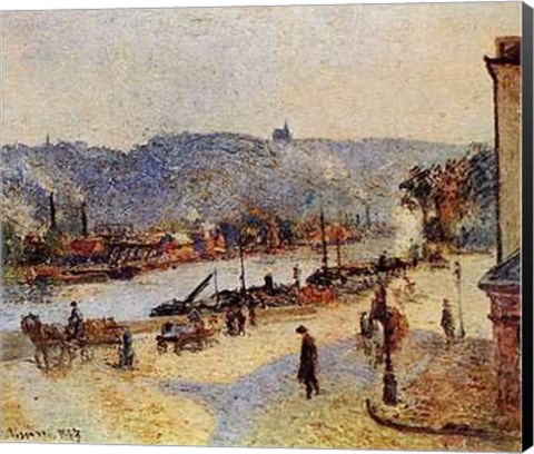 Framed Quays At Rouen Print