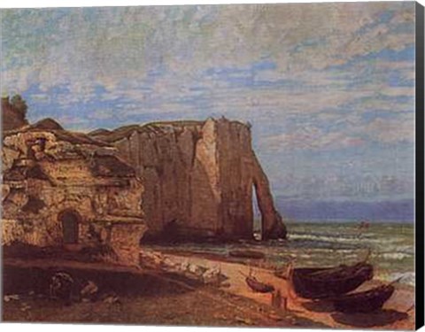 Framed Cliffs At Etretat After a Storm Print