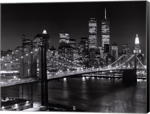 Framed New York, New York, Brooklyn Bridge Print