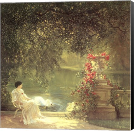 Framed Reverie Aupres des Cygnes Print