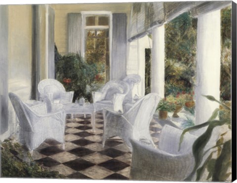 Framed White Summer Terrace Print